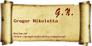 Gregor Nikoletta névjegykártya