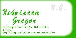 nikoletta gregor business card